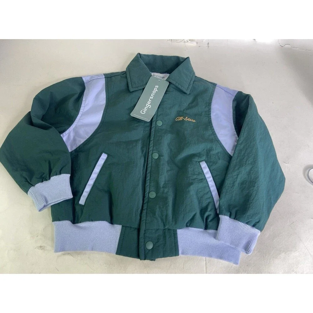 Gingersnaps Urban Maverick All Star Captain Varsity Jacket Green Boys Size 4